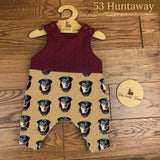 Dog breeds cable knit topped romper