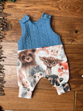 Woodland creatures cable knit topped romper