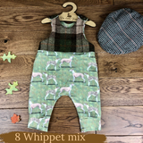 Dog breeds harris tweed topped romper