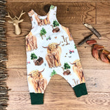 The Little Fawn Highland cow romper 0-4 years