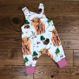 The Little Fawn Highland cow romper 0-4 years
