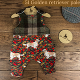Dog breeds harris tweed topped romper
