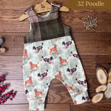 Dog breeds harris tweed topped romper