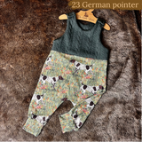 Dog breeds cable knit topped romper