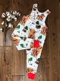 The Little Fawn Highland cow romper 0-4 years