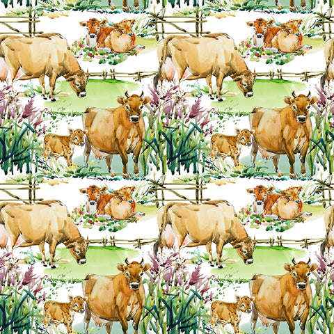 Cows in the meadow cuffed shorts