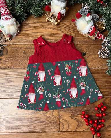 Winter gnomes cable knit topped dress