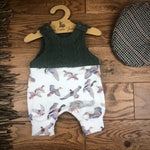 Mallards in flight cable knit topped romper