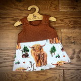 Highland cow cable knit topped dress