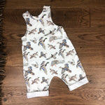The Little Fawn Mallards in flight Romper with rolled cuffs 0-4 years
