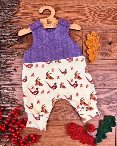 Pheasant cable knit topped romper
