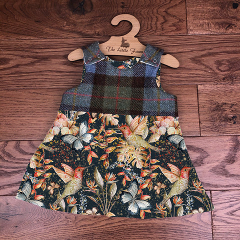 Hummingbird flutters harris tweed topped dress