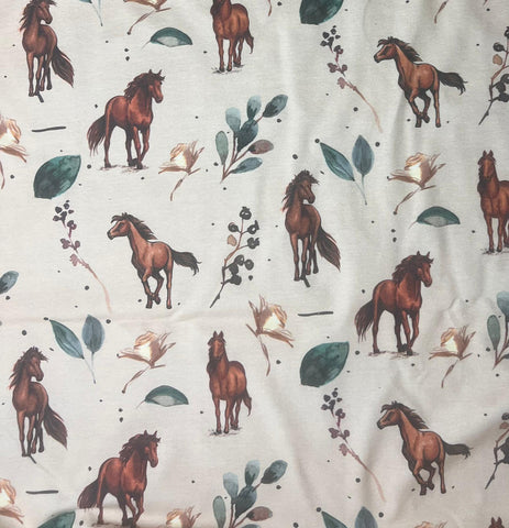 Wild horses romper with rolled cuffs 0-4 years
