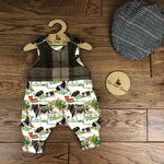 Cows in the orchard harris tweed topped romper
