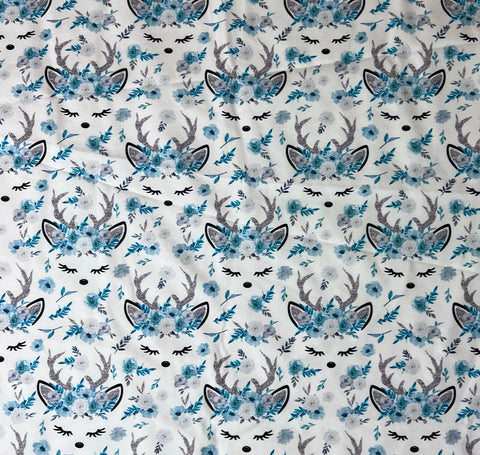 Winter deer top knot headband