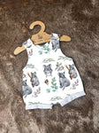 Koala Romper with rolled cuffs 0-4 years