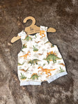 Jurassic Romper with rolled cuffs 0-4 years