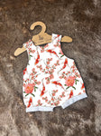 Koi Romper with rolled cuffs 0-4 years