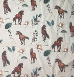 Wild horses short cuffed romper 0-4 years