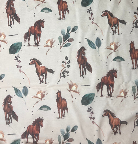 Wild horses short cuffed romper 0-4 years