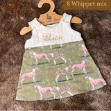 Dog breeds cable knit topped dress