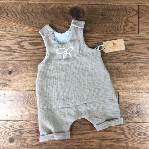 The Little Fawn Muslin Romper with rolled cuffs 0-4 years - All Colours