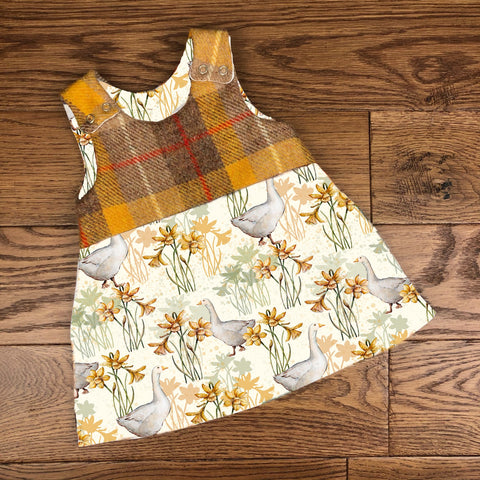 Spring geese harris tweed topped dress