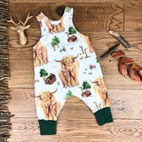 The Little Fawn Highland cow romper 0-4 years