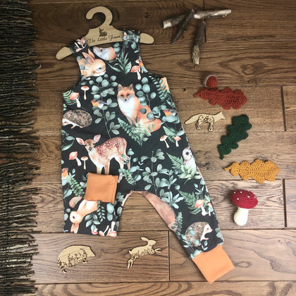 Woodland storybook romper 0-4 years