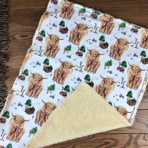 The Little Fawn Highland Cow Blanket