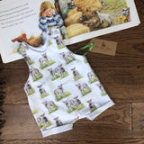 The Little Fawn Little Lambs Romper with rolled cuffs 0-4 years