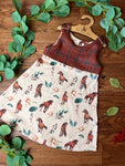 Wild horses harris tweed topped dress