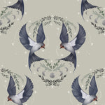Midnight swallows top knot headband