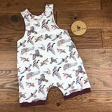 The Little Fawn Mallards in Flight short cuffed Romper 0-4 years