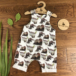 The Little Fawn Curious Otters Romper with rolled cuffs 0-4 years