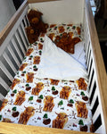 Highland cow Duvet cover and Pillow set - Cot bed size