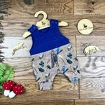 Into the woods cable knit topped romper