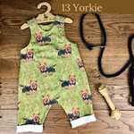 Dog Breeds romper with rolled cuffs 0-4 years