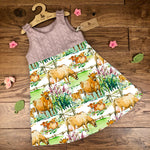 Cows in the meadow cable knit topped dress