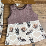 Dog breeds cable knit topped dress