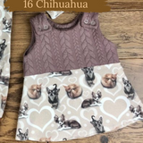 Dog breeds cable knit topped dress