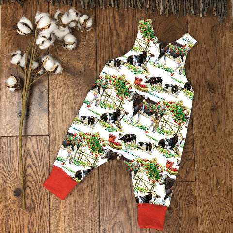 Cows in the orchard Romper 0-4 years