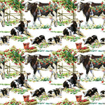 Cows in the orchard short cuffed Romper 0-4 years