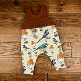 Garden birds cable knit topped romper