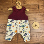 Garden birds cable knit topped romper