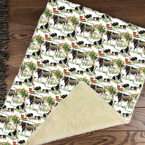 Cows in the orchard Blanket