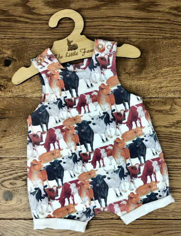 The Little Fawn Till the cows come home Romper with rolled cuffs 0-4 years